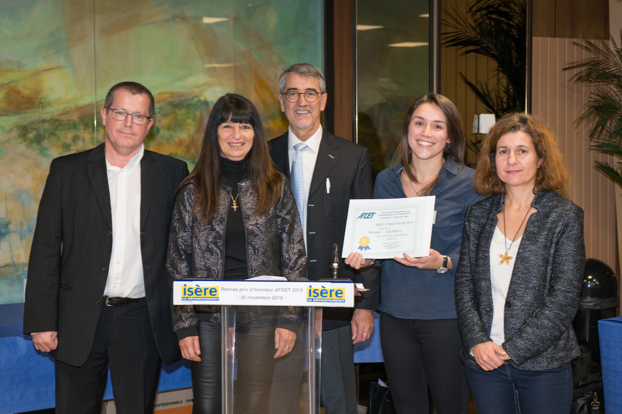 Romane GAGNEUX, titulaire d&rsquo;un Certificat de Spécialisation en Agrofournitures récompensée par un prix d&rsquo;honneur AFDET 2018